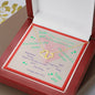 Everlasting love necklace with message card, close up image - Sheer: your Luck - Sheerluck-art.com