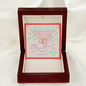 Everlasting love necklace with message card, in mahogany style luxury box on white background - Sheer: your Luck - Sheerluck-art.com