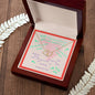 Everlasting love necklace with message card, wood background - Sheer: your Luck - Sheerluck-art.com