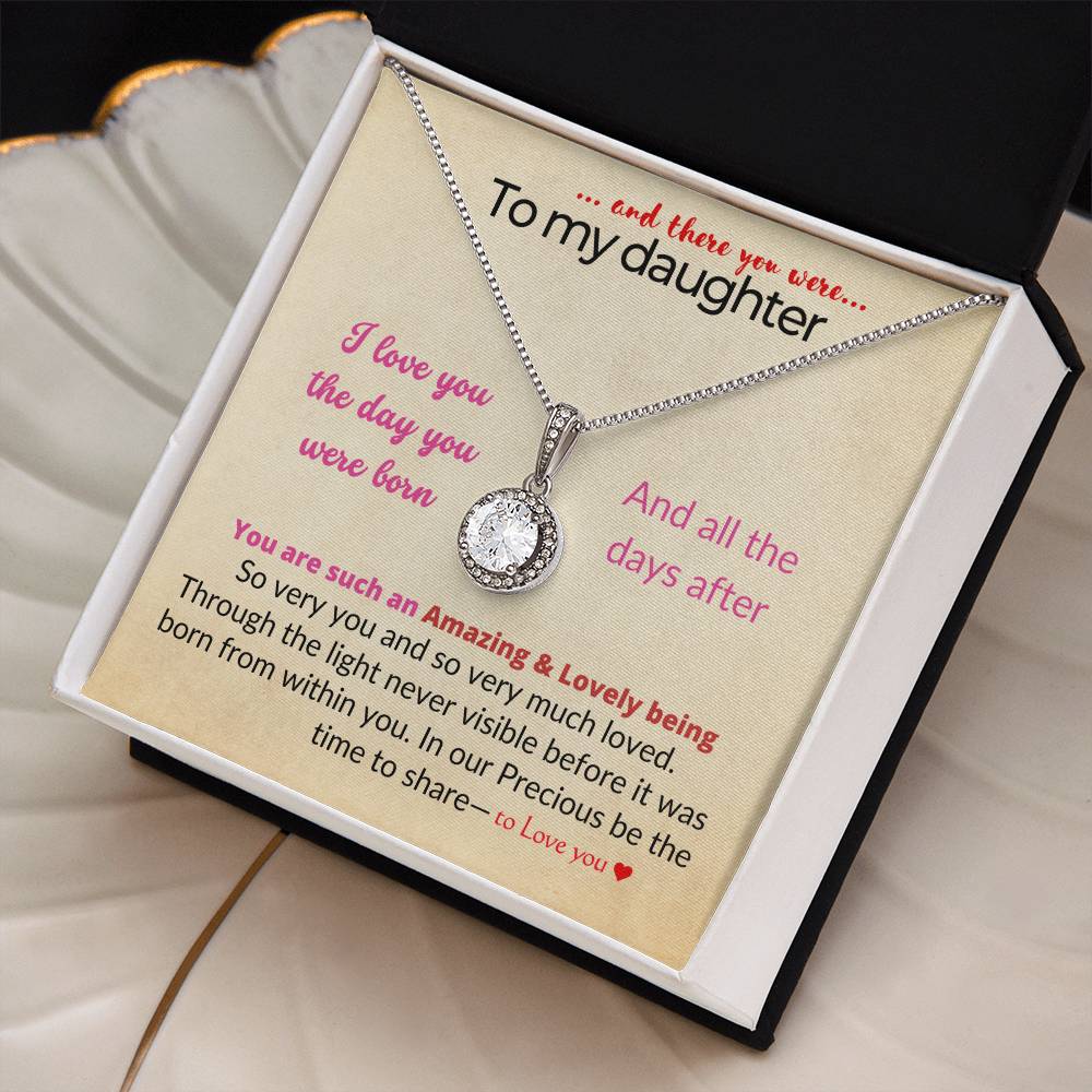 To my daughter with message card and eternal hope necklace, white background - Sheer: your Luck - Sheerluck-art.com
