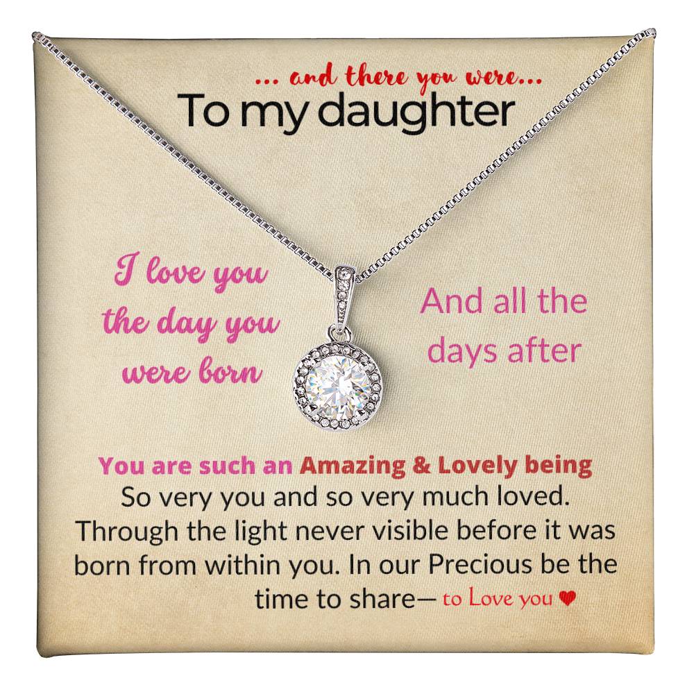 To my daughter with message card and eternal hope necklace - Sheer: your Luck - Sheerluck-art.com