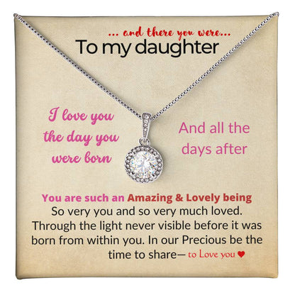 To my daughter with message card and eternal hope necklace - Sheer: your Luck - Sheerluck-art.com
