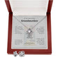 To my grandmother, message card with Love knot necklace and earring set, in Mahogany style luxuary box - Sheer: your Luck - Sheerluck-art.com