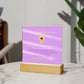 Sunflower, Seize the day! Acrylic Square Plaque, on a Table - Sheer: your Luck - Sheerluck-art.com