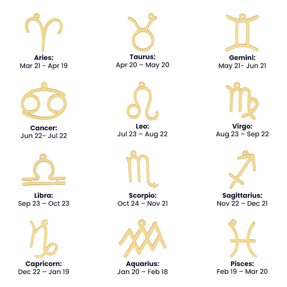 To my daughter with message card and zodiac name necklace, gold finish (every zodiac name) - Sheer: your Luck - Sheerluck-art.com