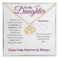 To my daughter with message card and zodiac name necklace, gold finish (cancer) - Sheer: your Luck - Sheerluck-art.com