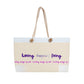 Weekender tote bag, happiness, with cream-colored rope handle - Sheer: your Luck - Sheerluck-art.com
