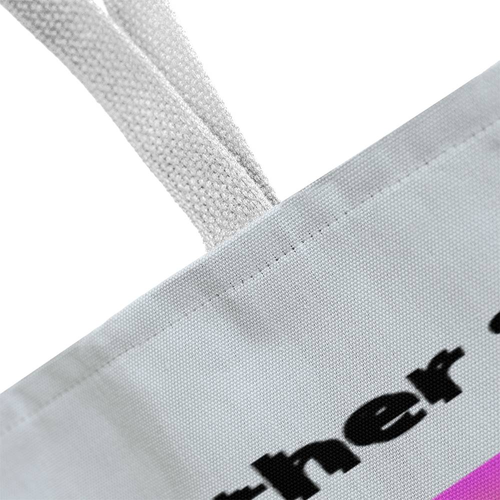 Classic colorful tote bag, with white colored strops, close up image - Sheer: your Luck - Sheerluck-art.com