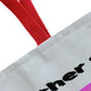 Classic colorful tote bag, with red colored strops, close up image - Sheer: your Luck - Sheerluck-art.com