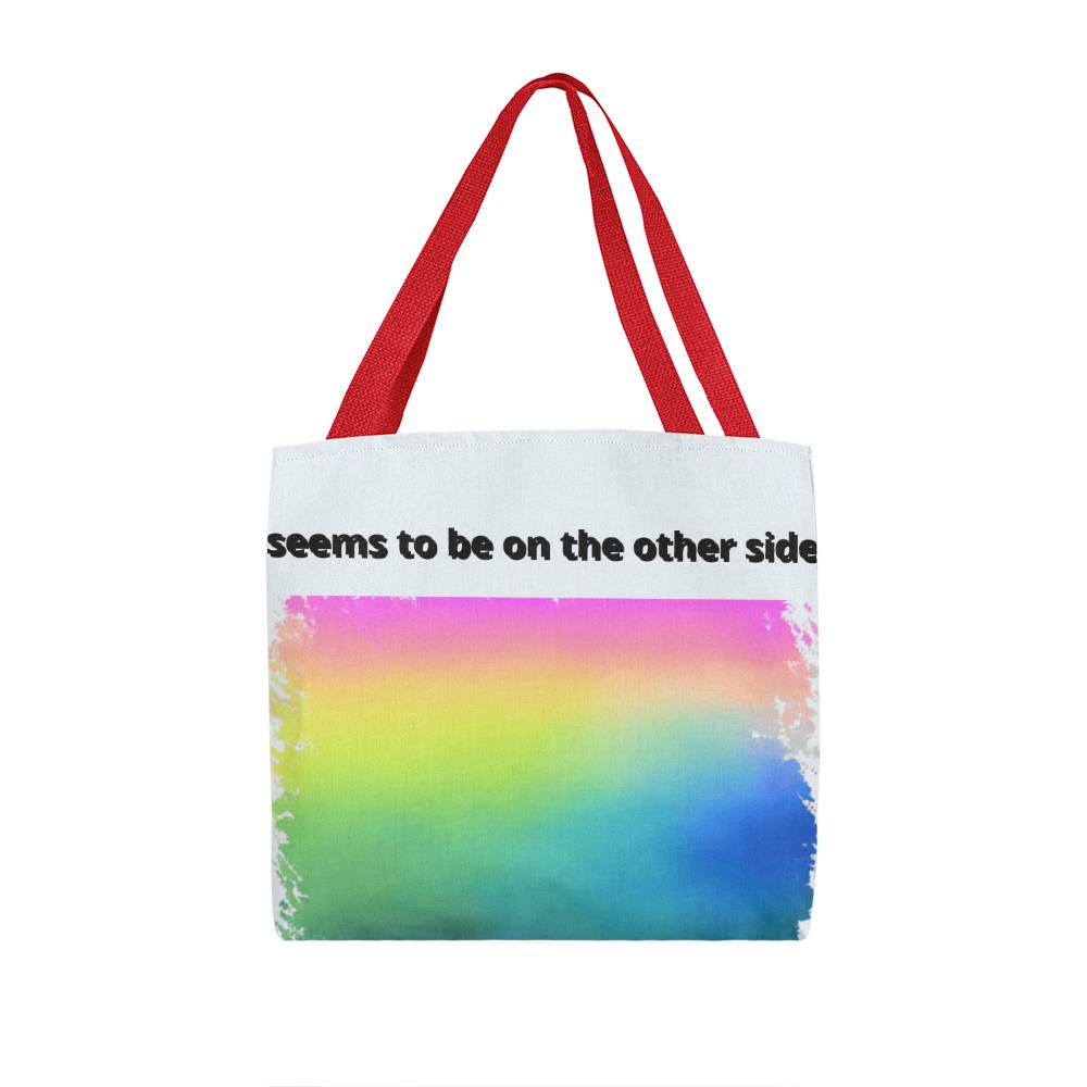 Classic colorful tote bag - Sheer: your Luck, with red colored strops - Sheerluck-art.com