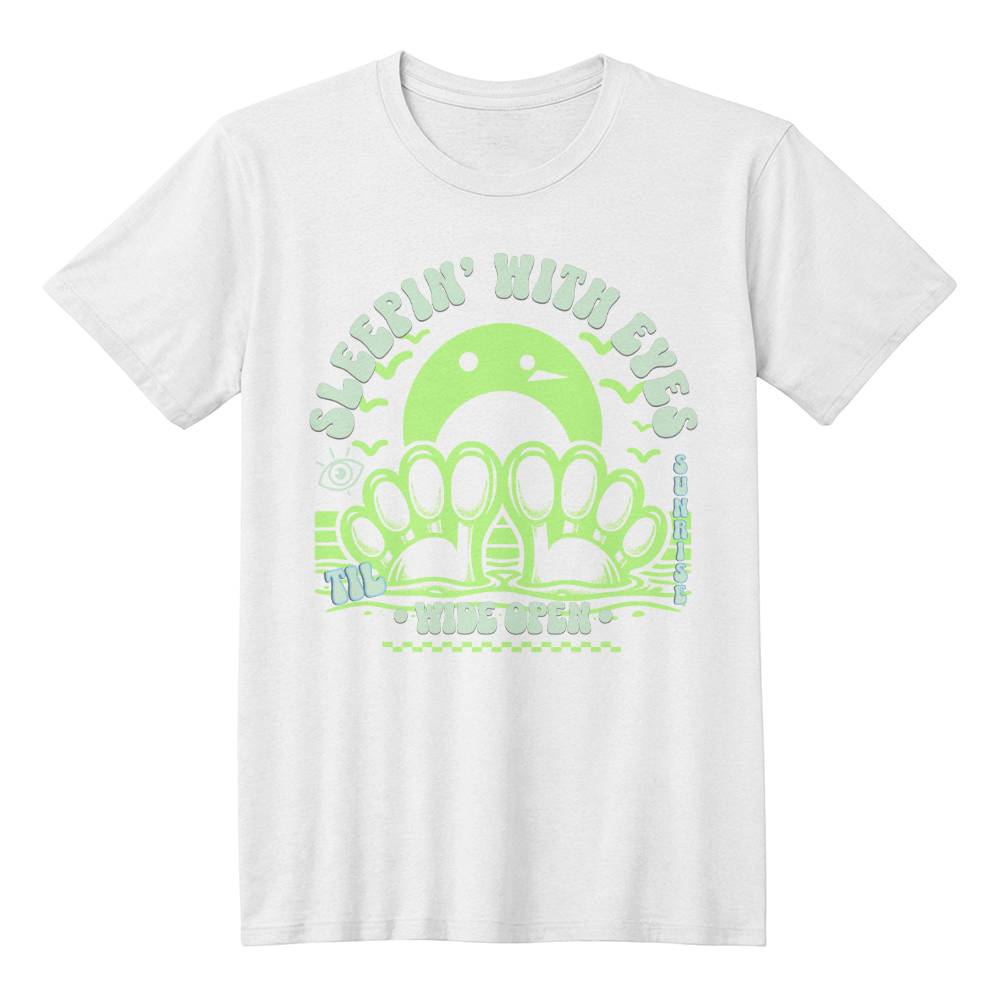 Eyes wide open 1 White T-shirt - Sheer: your Luck - Sheerluck-art.com