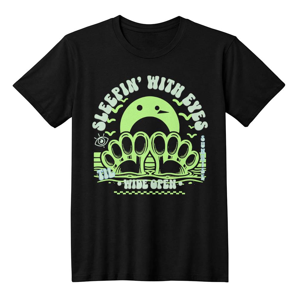 Eyes wide open 1 White T-shirt - Sheer: your Luck - Sheerluck-art.com