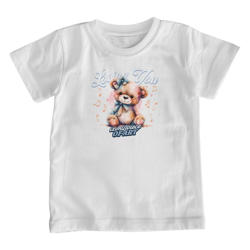 Loving You, Teddy Bear White Youth T-shirt - Sheer: your Luck - Sheerluck-art.com