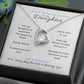 To my daughter with message card and forever love necklace, 14k white gold finish, with leaves - Sheer: your Luck - Sheerluck-art.com