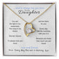 To my daughter with message card and forever love necklace, 18k yellow gold finish - Sheer: your Luck - Sheerluck-art.com