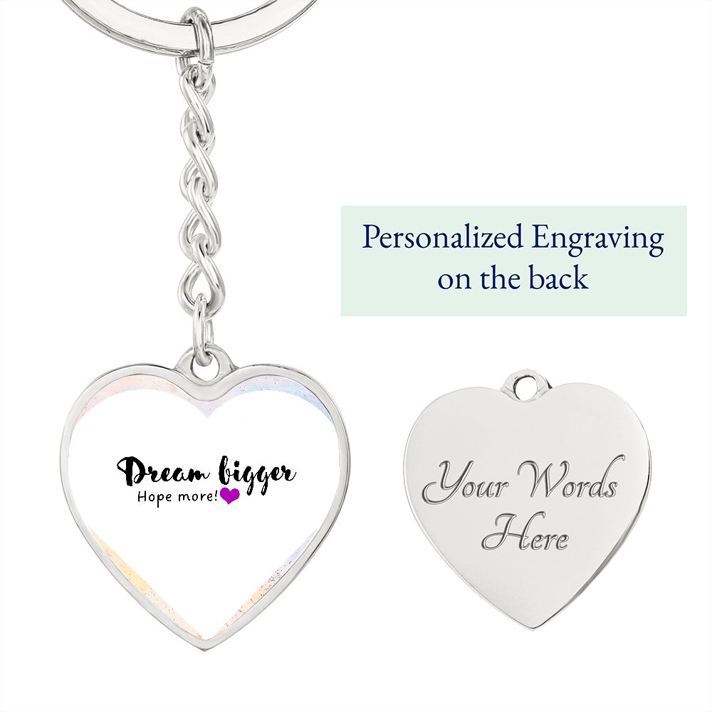 Graphic Heart Silver Keychain, with personalized engraving - Sheer: your Luck - Sheerluck-art.com