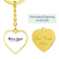 Graphic Heart Gold Keychain, with personalized engraving - Sheer: your Luck - Sheerluck-art.com