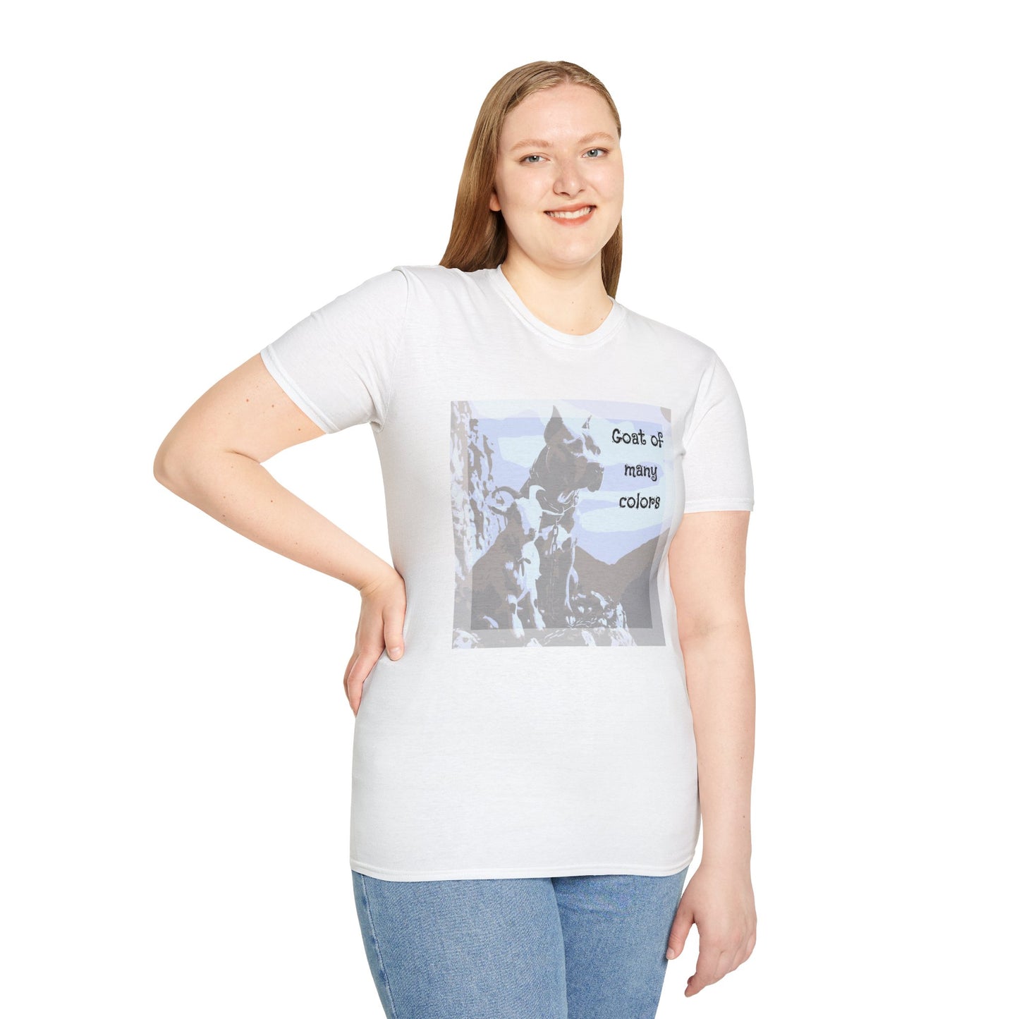 Goat of Many Colors — Scenic Goat Dog Graphic — T-Shirt