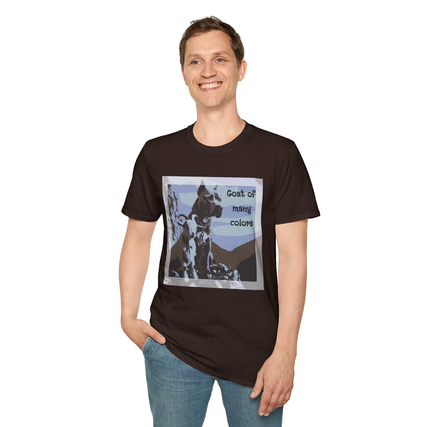 Goat of Many Colors — Scenic Goat Dog Graphic — T-Shirt