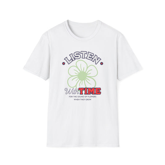 Listen With Time Floral T-Shirt