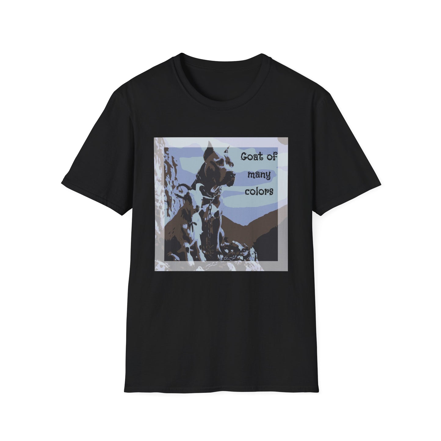 Goat of Many Colors — Scenic Goat Dog Graphic — T-Shirt