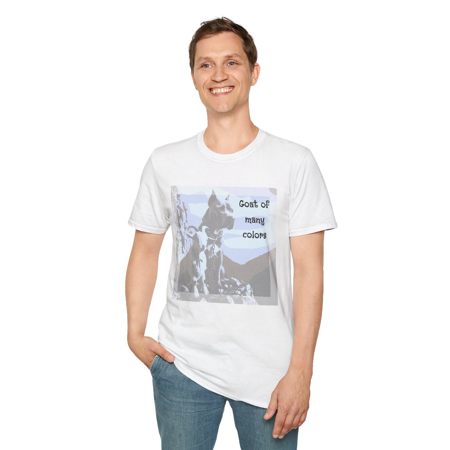 Goat of Many Colors — Scenic Goat Dog Graphic — T-Shirt