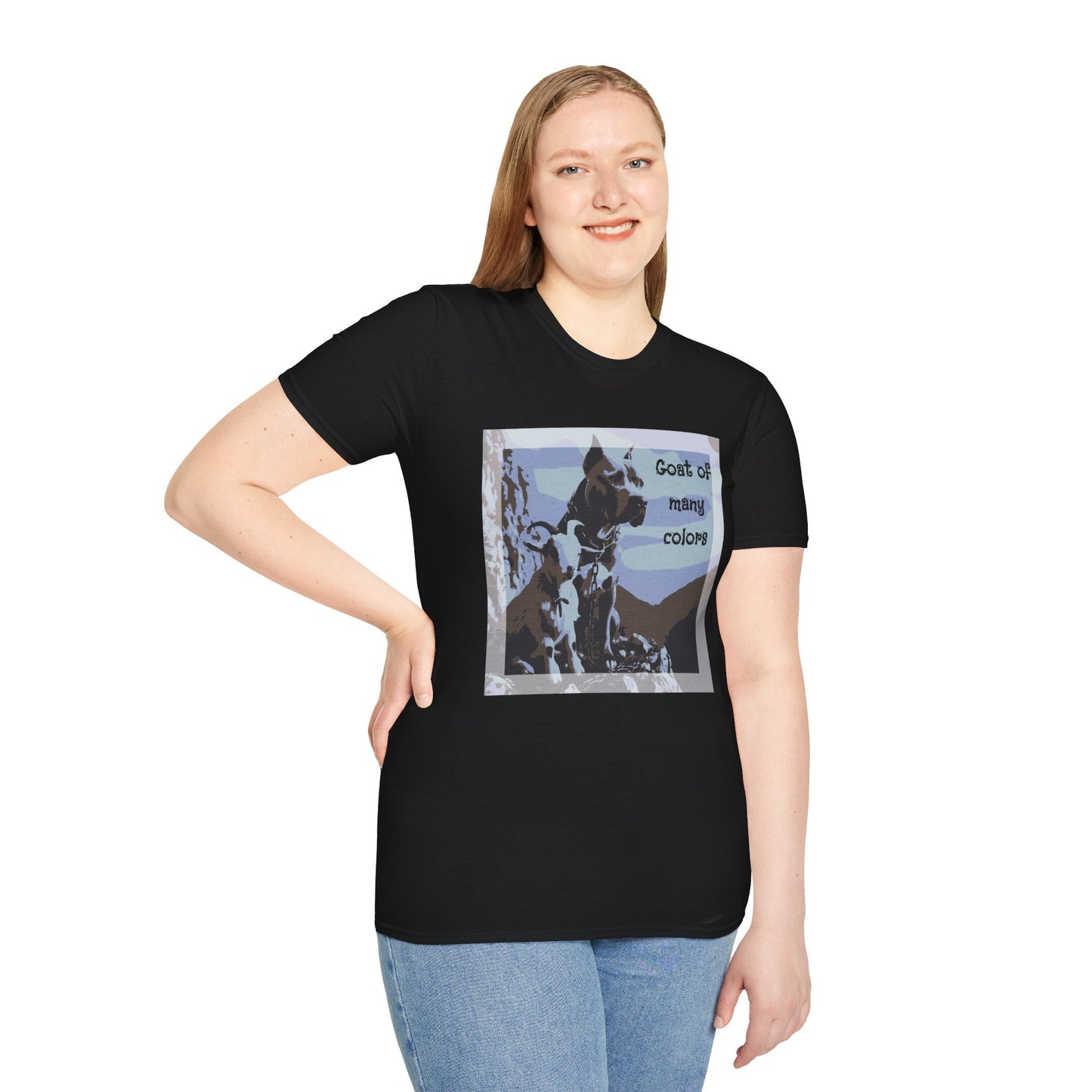 Goat of Many Colors — Scenic Goat Dog Graphic — T-Shirt