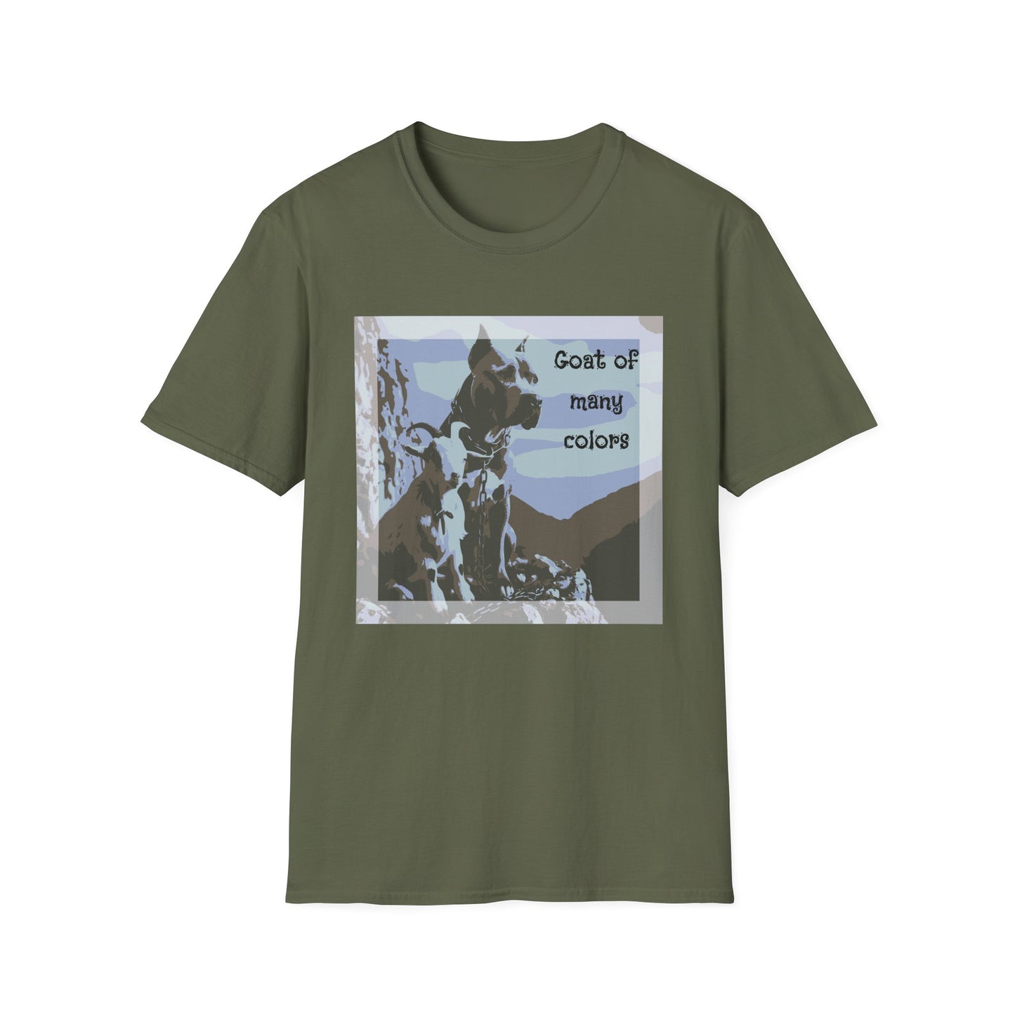 Goat of Many Colors — Scenic Goat Dog Graphic — T-Shirt
