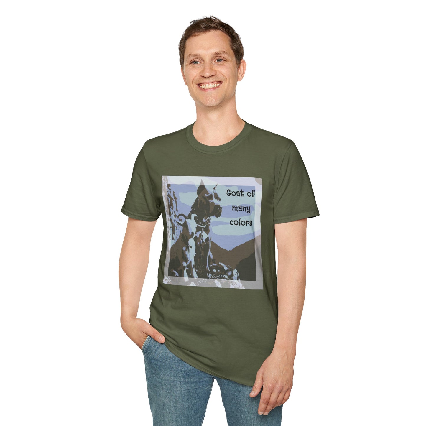 Goat of Many Colors — Scenic Goat Dog Graphic — T-Shirt