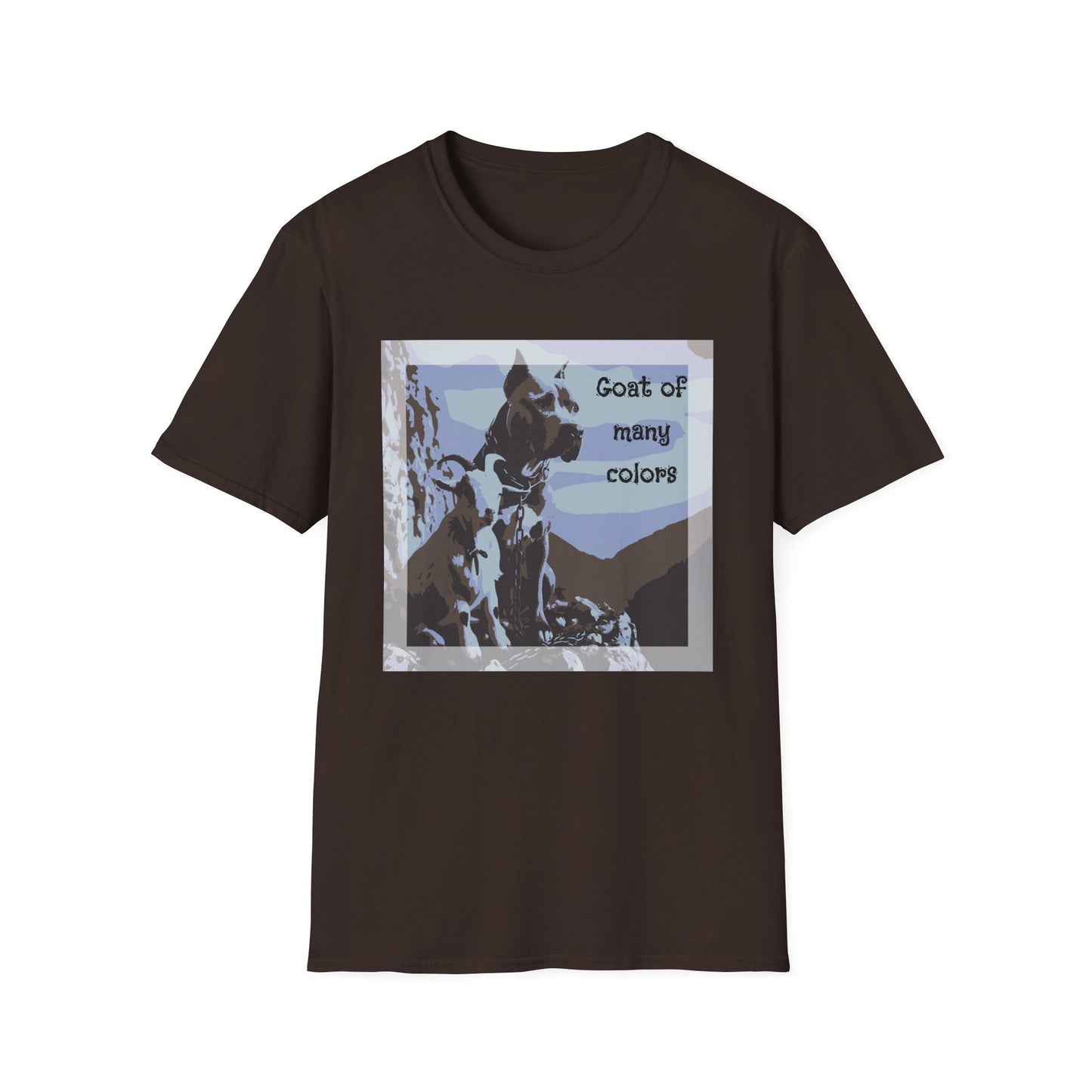 Goat of Many Colors — Scenic Goat Dog Graphic — T-Shirt