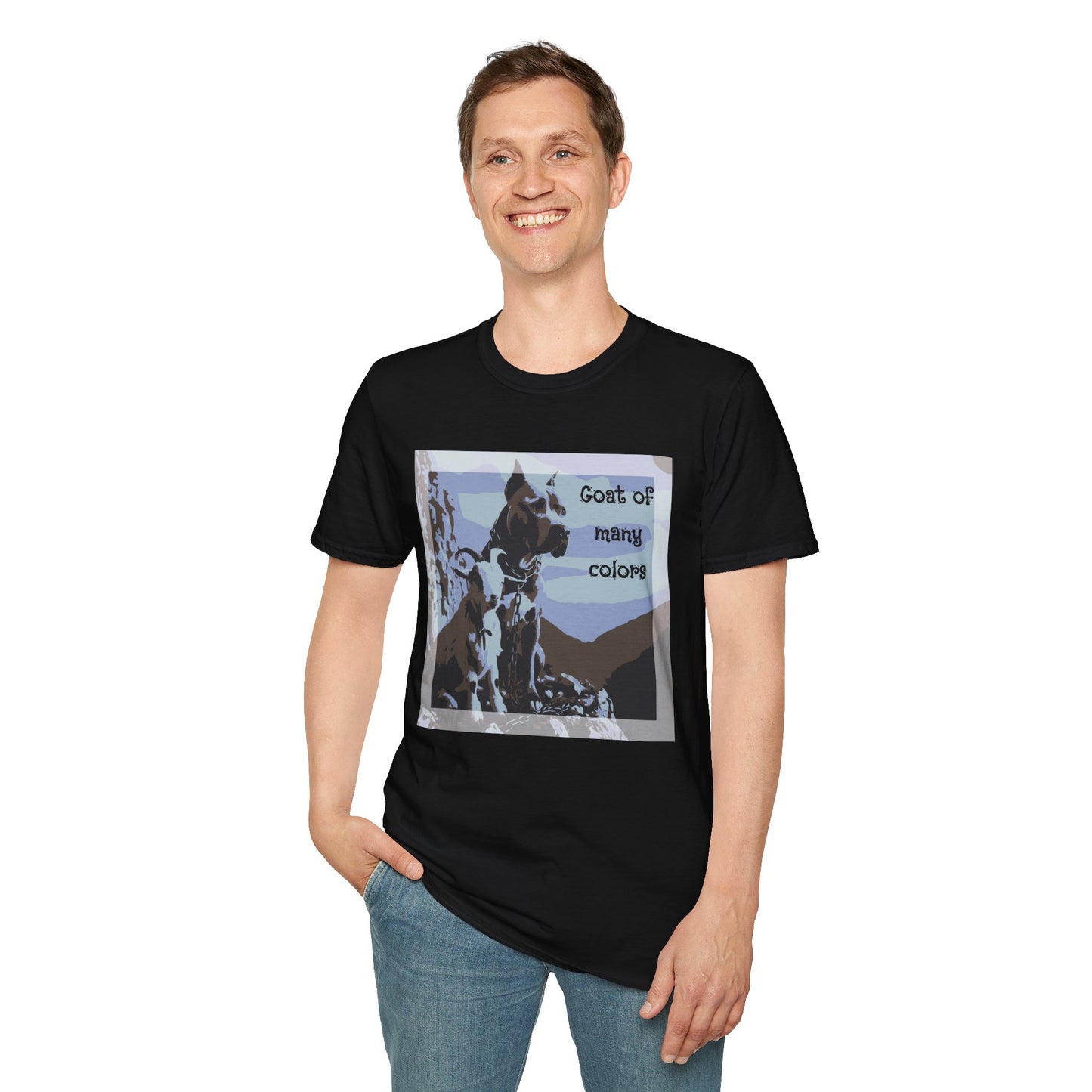 Goat of Many Colors — Scenic Goat Dog Graphic — T-Shirt