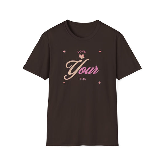 Love Your Time T-Shirt — Pastel Retro Heart Graphic