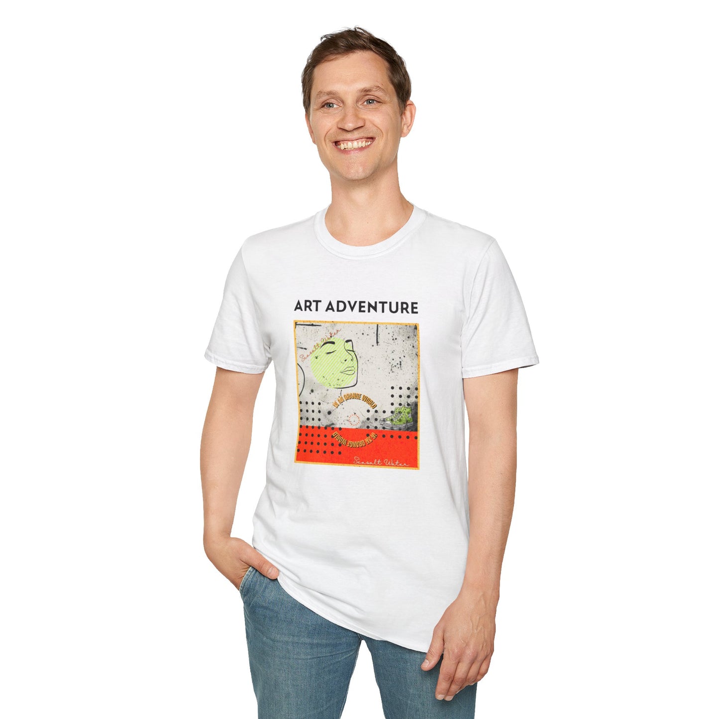 Art Adventure T-Shirt — Retro Pop Collage Graphic Tee