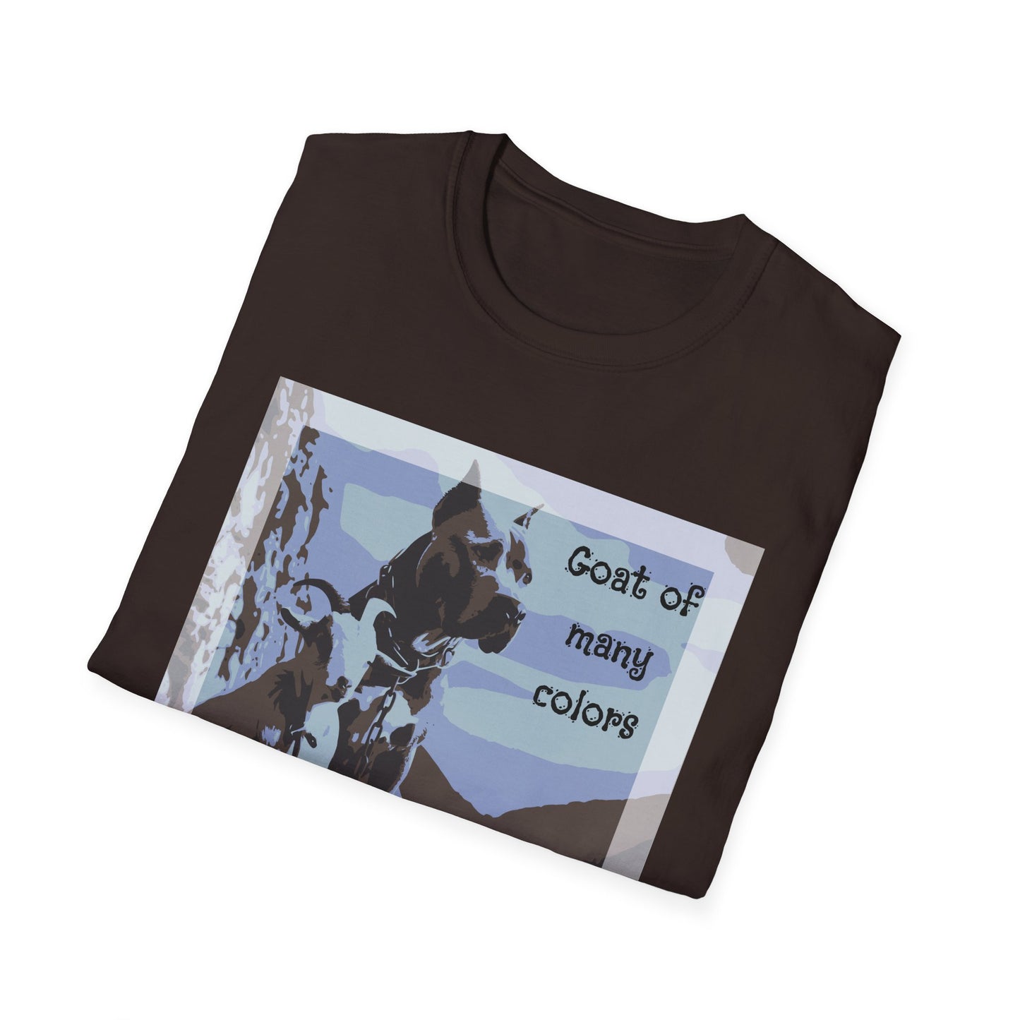Goat of Many Colors — Scenic Goat Dog Graphic — T-Shirt