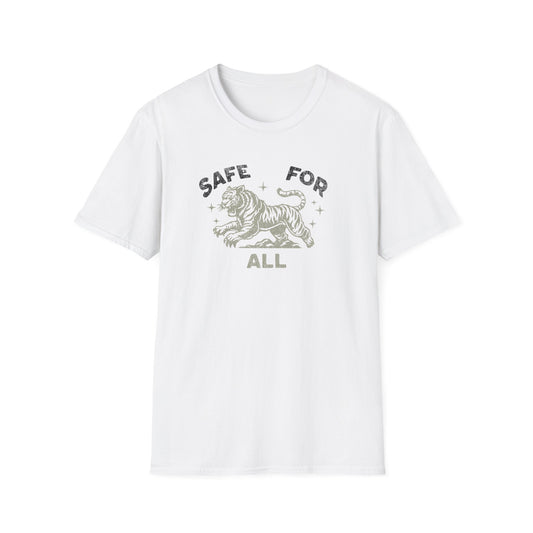 Tiger 'Safe For All' Graphic T-Shirt — Inclusive Animal Print Tee