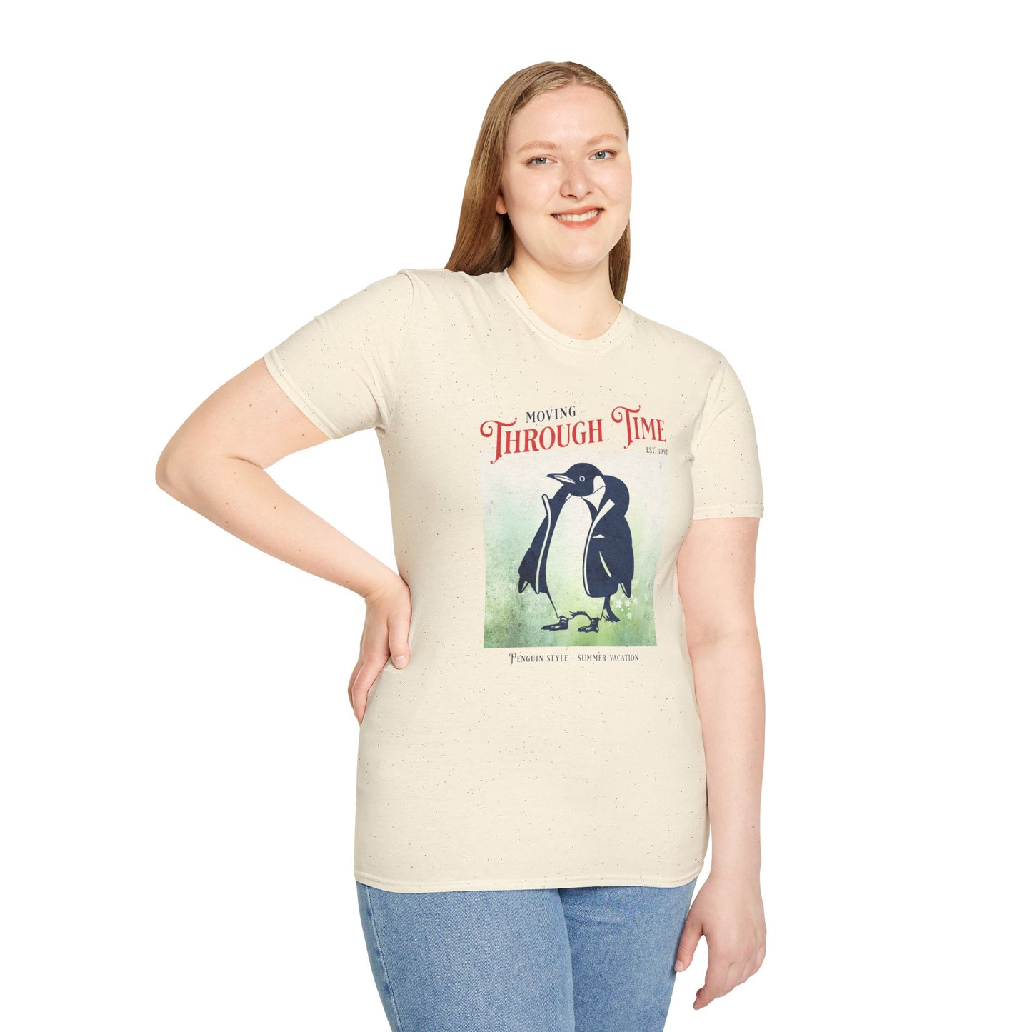 Moving through Time — Penguin Vacation — T-Shirt