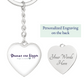 Graphic Heart Silver Keychain, with personalized engraving - Sheer: your Luck - Sheerluck-art.com