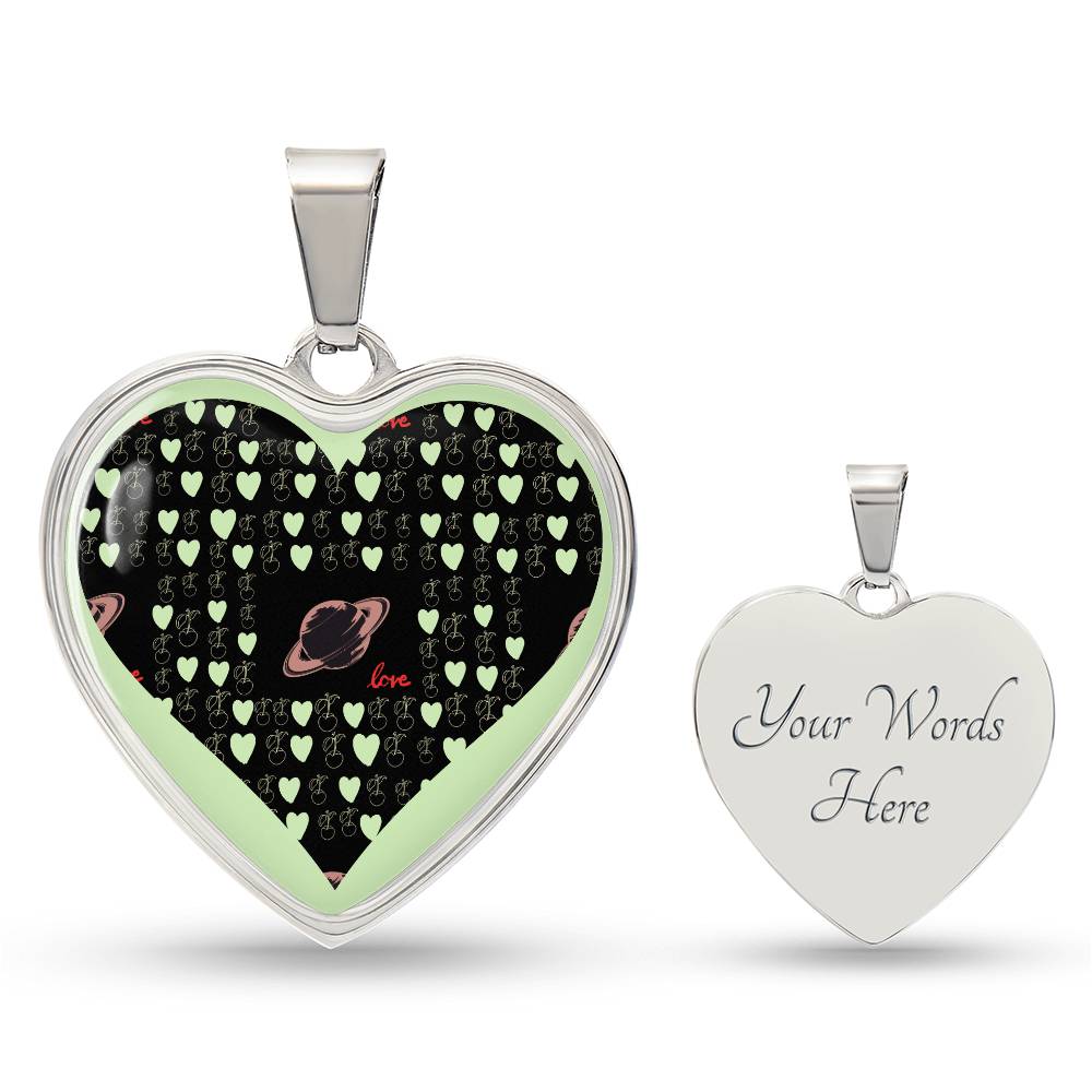 Space Love, Luxury silver necklace, with engraving - Sheer: your Luck - Sheerluck-art.com