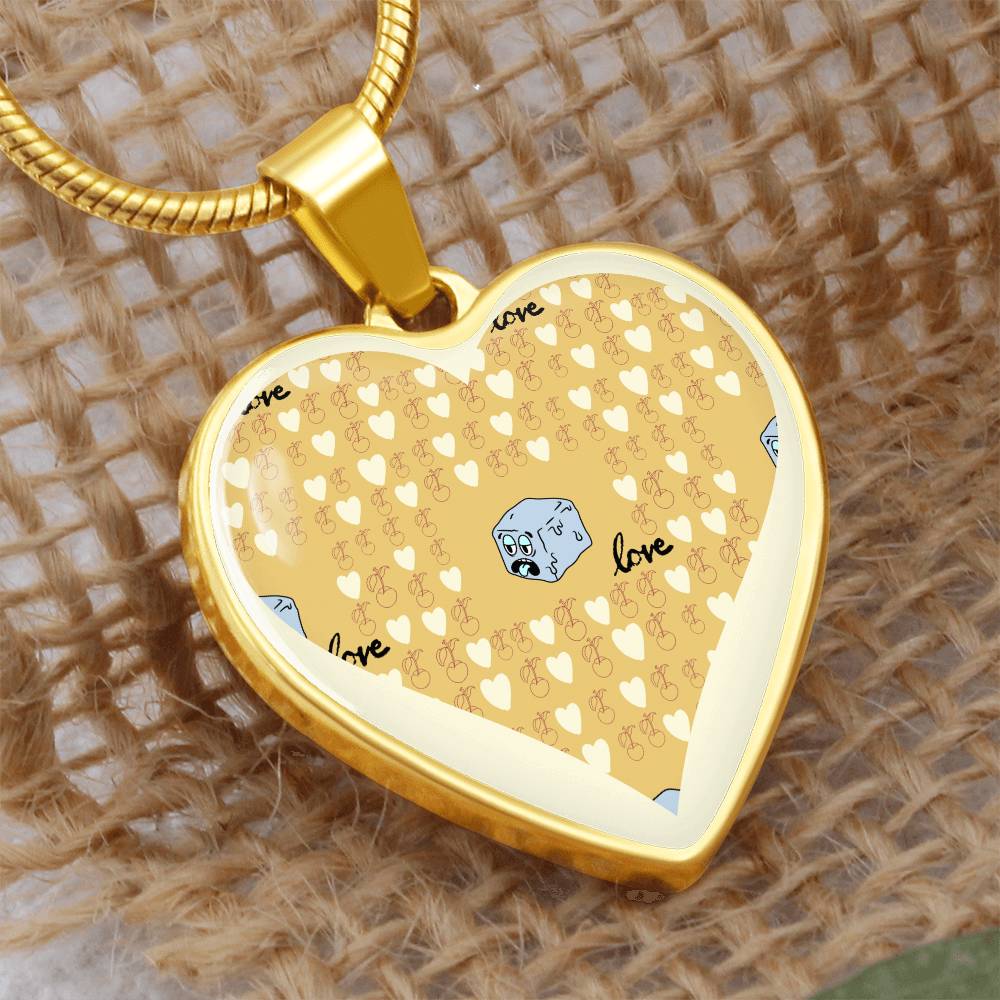 Square Love, Luxury gold necklace, on textile background - Sheer: your Luck - Sheerluck-art.com