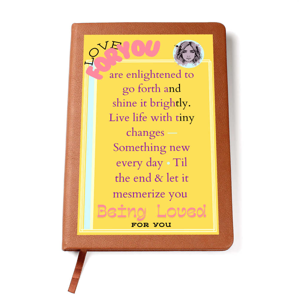 Being Loved Gratitude Journal, graphic leather journal - Sheer: your Luck - Sheerluck-art.com