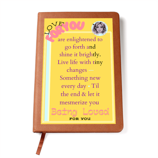 Being Loved Gratitude Journal, graphic leather journal - Sheer: your Luck - Sheerluck-art.com