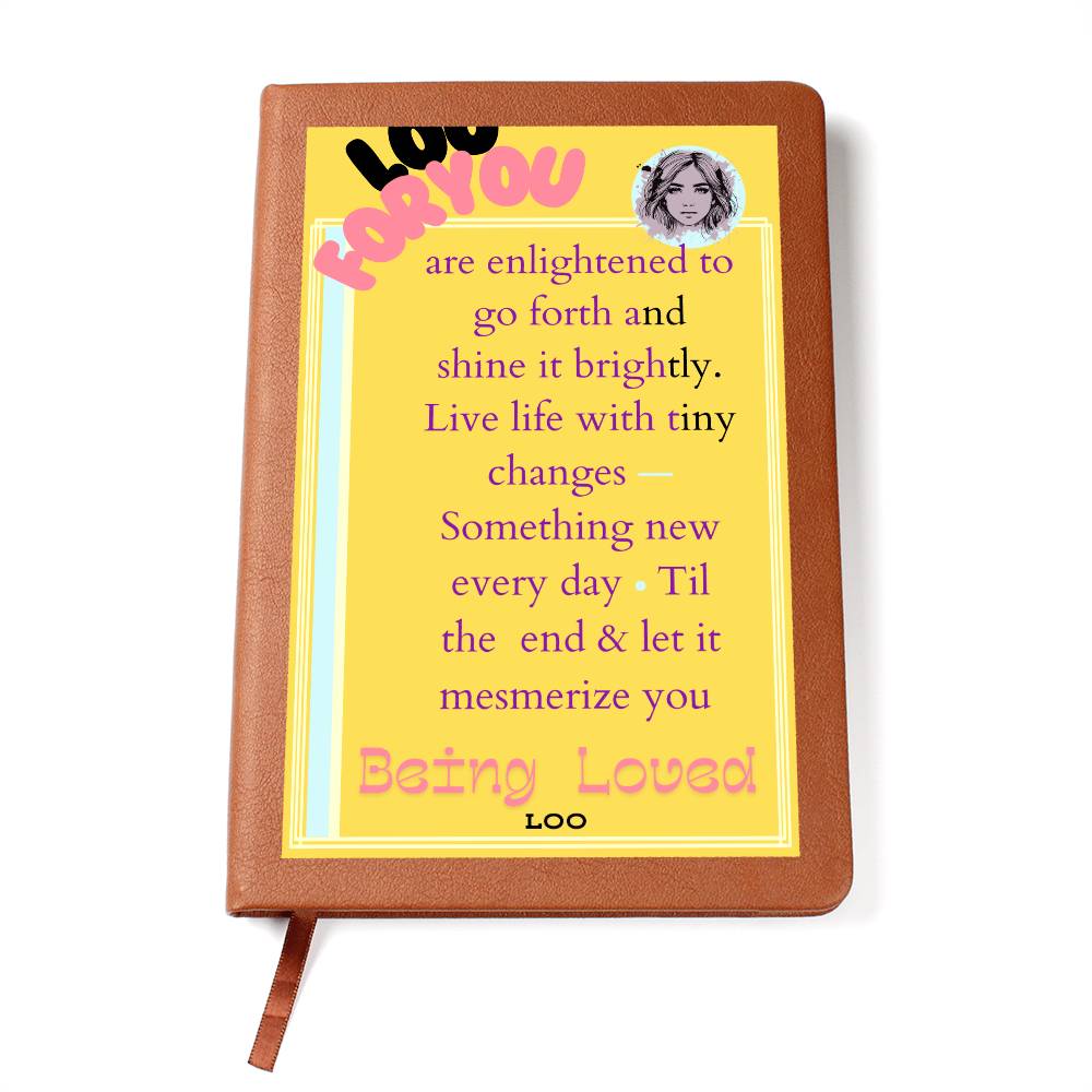 Being Loved Gratitude Journal, graphic leather journal - Sheer: your Luck - Sheerluck-art.com