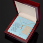 To my daughter message card with alluring beauty necklace (18k yellow gold finish), in Mahogany style luxury box, black background - Sheer: your Luck - Sheerluck-art.com
