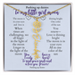 To my daughter with message card and flower name necklace, 18k yellow gold finish (january) - Sheer: your Luck - Sheerluck-art.com