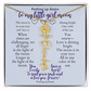 To my daughter with message card and flower name necklace, 18k yellow gold finish (february) - Sheer: your Luck - Sheerluck-art.com