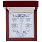 To my daughter with message card and flower name necklace, polished stainless steal, in Mahogany style luxury box (november) - Sheer: your Luck - Sheerluck-art.com