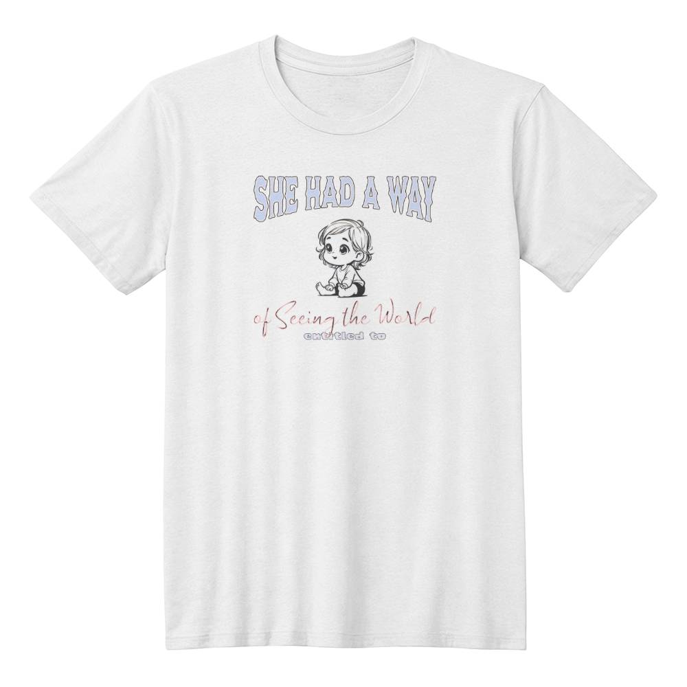 Seeing the world- she White T-shirt - Sheer: your Luck - Sheerluck-art.com