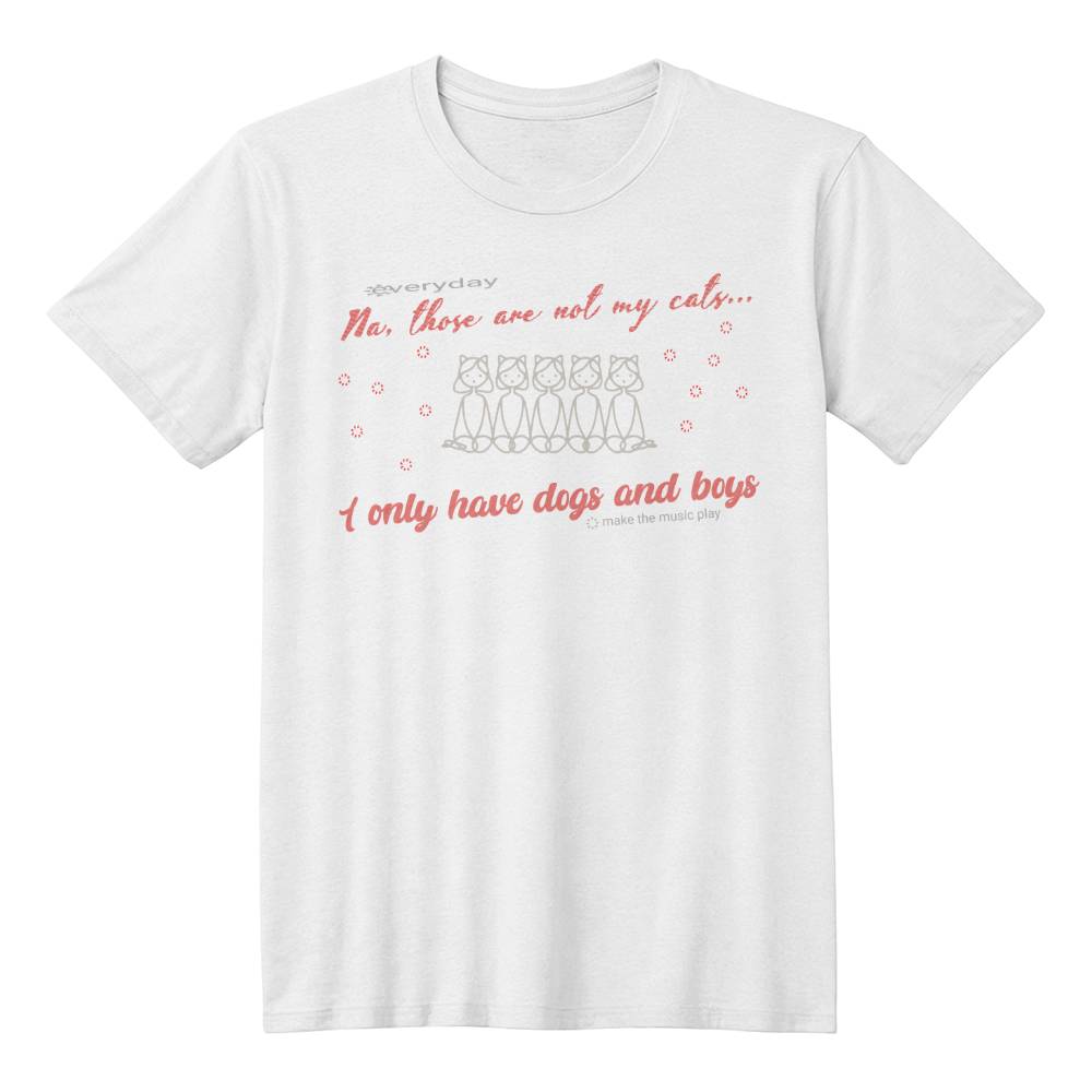 Everyday- Make the music Play - T-shirt with Cats - Sheer: your Luck - Sheerluck-art.com