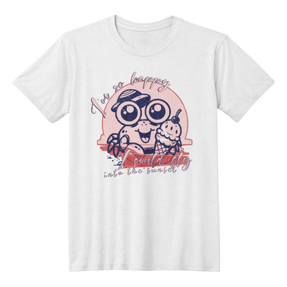 Sunset happy Crab White T-shirt - sheer: your Luck - Sheerluck-art.com