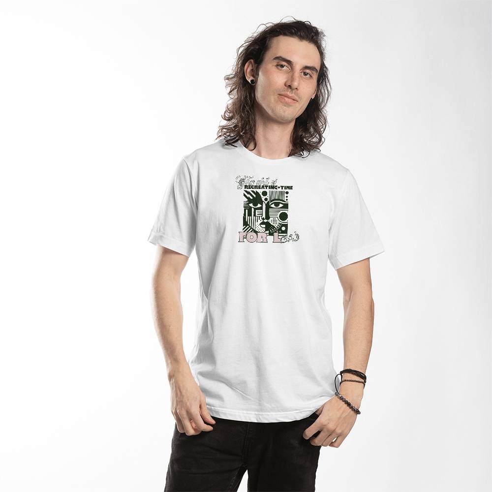 Time for Love White T-shirt, on a human - sheer: your Luck - Sheerluck-art.com